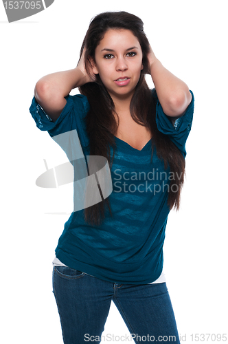 Image of Teal blouse