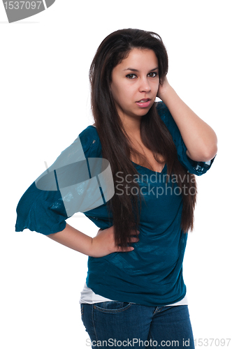 Image of Teal blouse