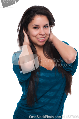 Image of Teal blouse