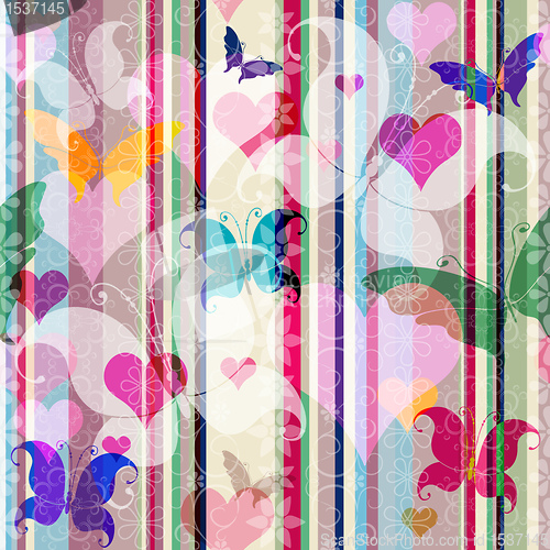 Image of Striped seamless valentine pattern