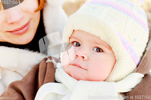 Image of Mother with baby outdoor