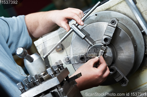 Image of metal blank machining process