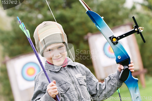 Image of Child Archer with bow and arrows