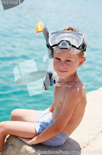 Image of smiling boy with snorkeling gear