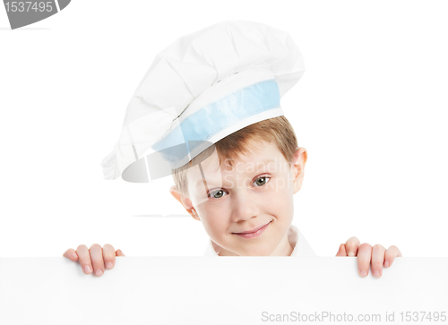 Image of chef boy with blank billboard