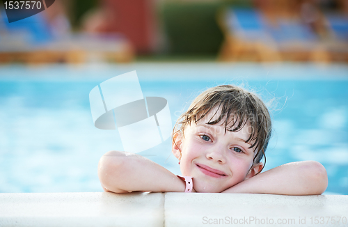 Image of little girl at swimming pool