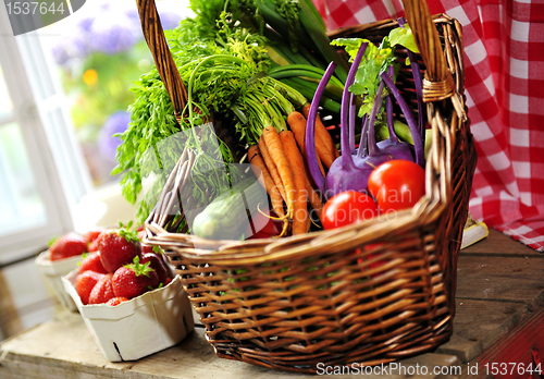 Image of Basket with Vegetables