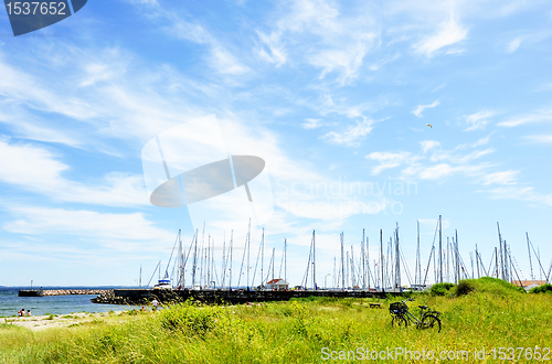 Image of Marina with blue sky