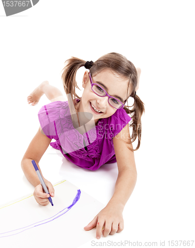 Image of Girl making drawings