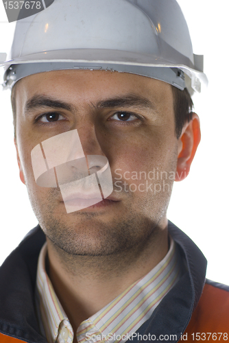 Image of Confident Engineer isolated on white