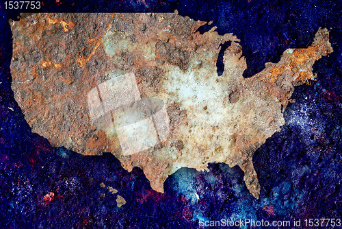 Image of Map of USA in rust