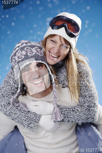 Image of happy winter couple