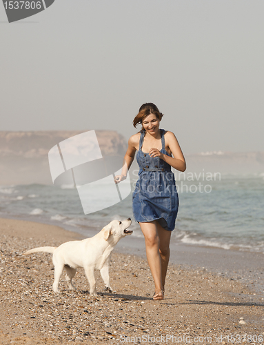 Image of Girl with her dog