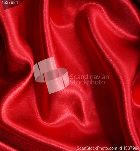 Image of Smooth elegant red silk can use as background Smooth elegant red