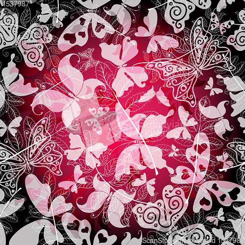 Image of Seamless dark floral pattern