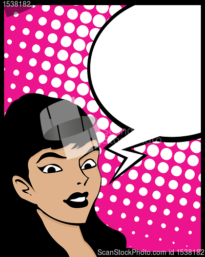 Image of Speech bubble pop art woman