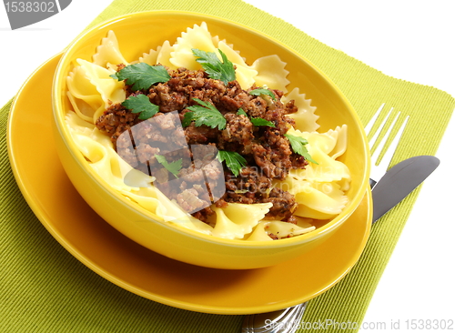 Image of Pasta with minced meat.