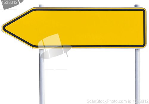 Image of blank traffic sign - left arrow (clipping path included)