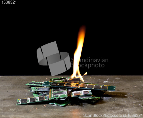 Image of flames on memory modules