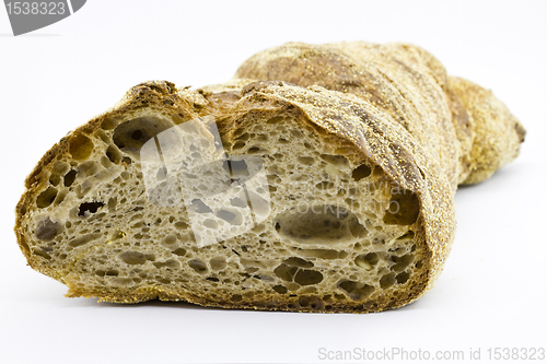 Image of Fresh german bread on light background