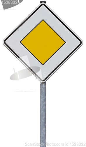 Image of traffic sign: right of way (with clipping path)