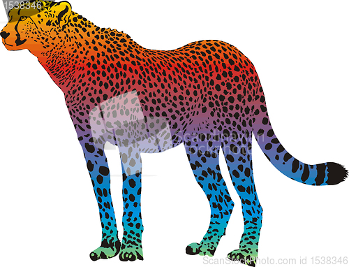 Image of cheetah - vector abstract rainbow