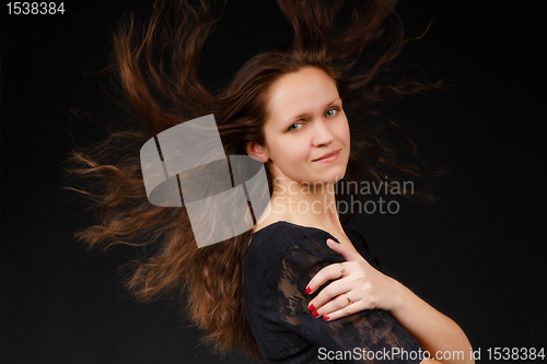 Image of girl with flowing long hair