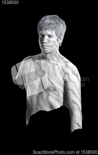 Image of bodypainted marble man