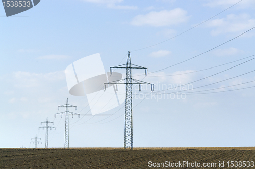 Image of power line in Southern Germany