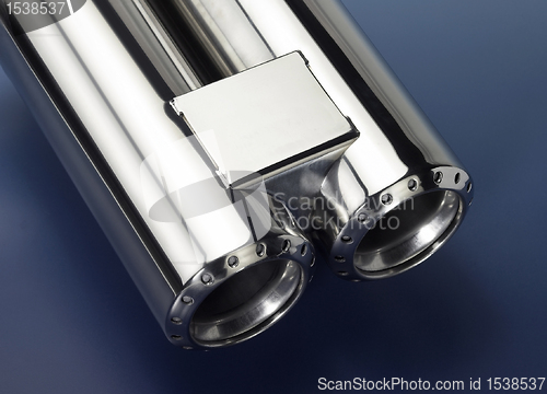 Image of chrome double exhaust pipe