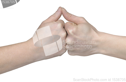 Image of two hands salute