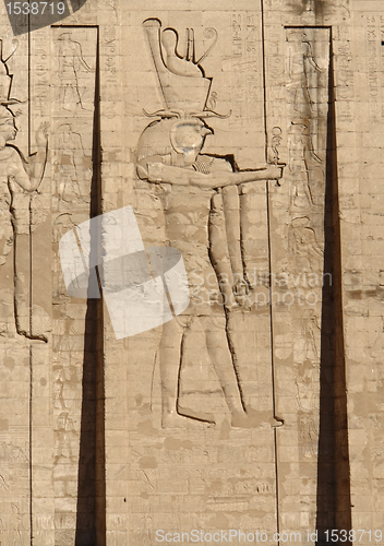 Image of relief at the Temple of Edfu in Egypt