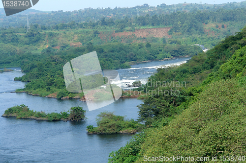 Image of aerial view around Bujagali Falls in Africa