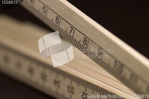 Image of wooden pocket ruler detail
