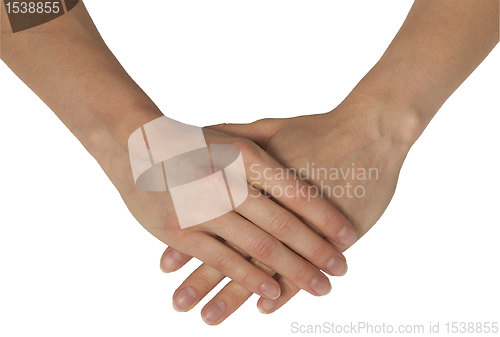 Image of feminine hands on each other