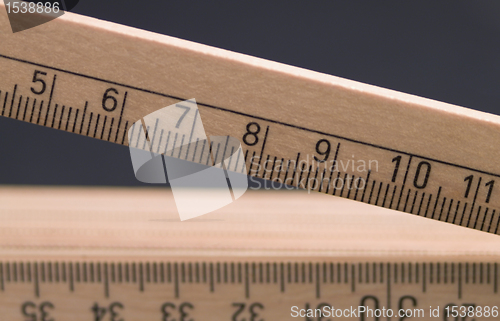 Image of wooden pocket ruler detail