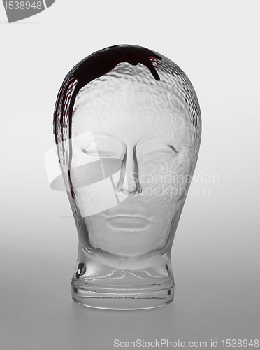 Image of bloody glass head