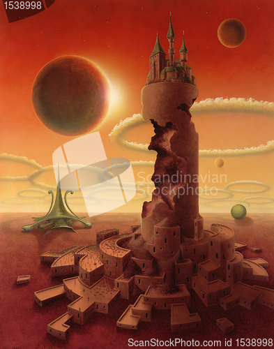 Image of surreal futuristic scenery