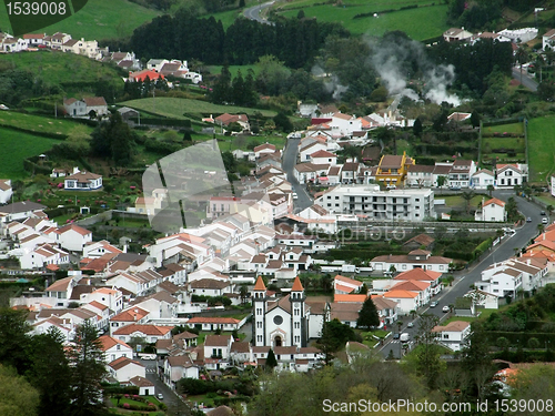 Image of town at the Azores