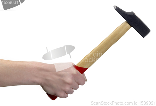 Image of hand and hammer