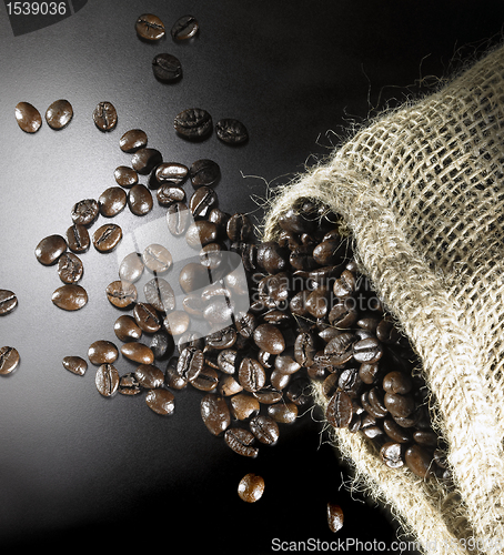 Image of coffee beans and jute bag