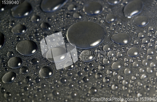 Image of water beads in dark back