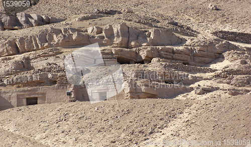 Image of rock cut tombs near Aswan