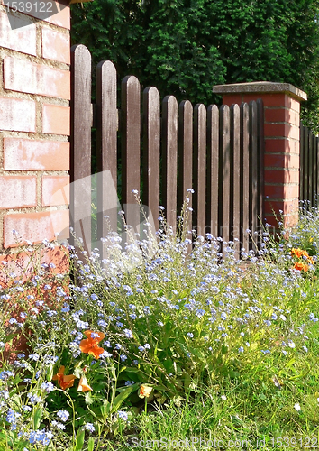 Image of idyllic garden fence