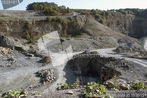 Image of quarry road scenery at summer time