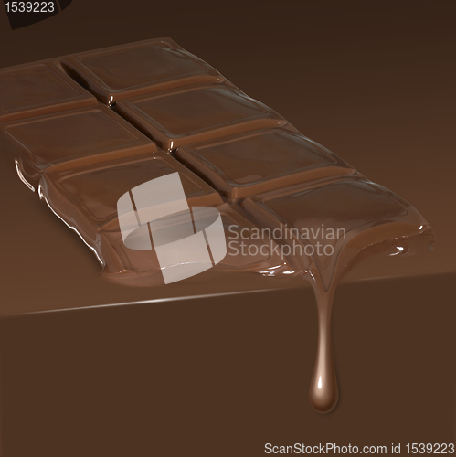 Image of melting bar of chocolate