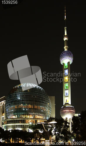 Image of Pudong in Shanghai at night