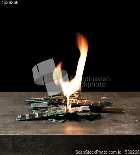 Image of burning RAM-sticks