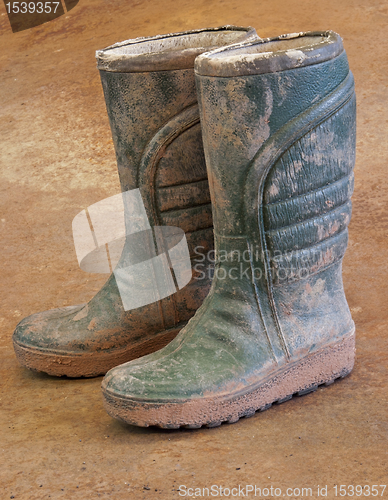 Image of dirty gumboots