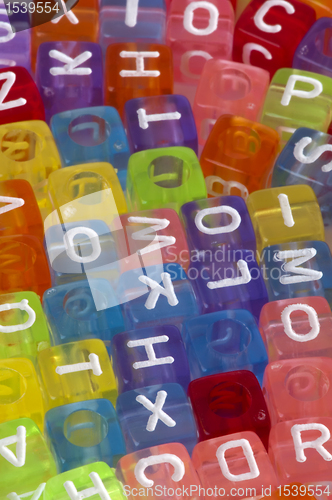 Image of Colorful cubes with letters